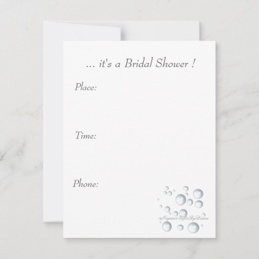 Invitations de douche - nuptiales ou bébé (Dos)