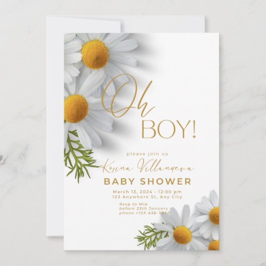 Invitations de douche pour bébé (Devant)