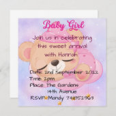 Invitations de douche pour bébé (Devant / Derrière)