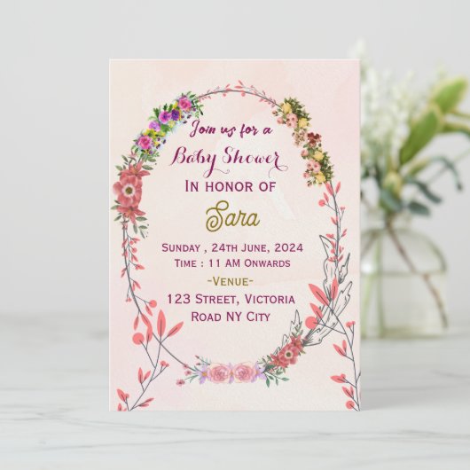 Invitations de douche pour bébé (Debout devant)