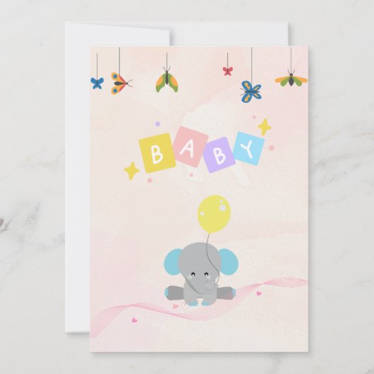 Invitations de douche pour bébé (Dos)