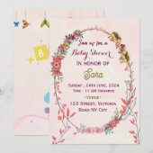 Invitations de douche pour bébé (Devant / Derrière)