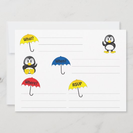 Invitations de douche pour bébé (Dos)