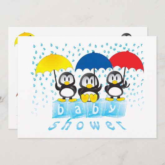 Invitations de douche pour bébé (Devant / Derrière)