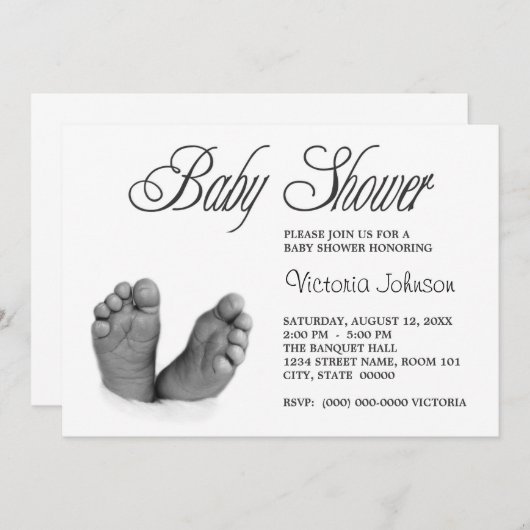 Invitations de douche pour bébé (Devant / Derrière)