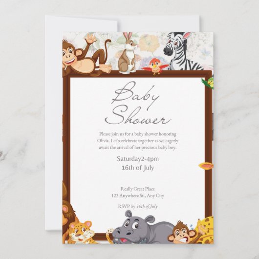 Invitations de douche pour bébé (Devant)