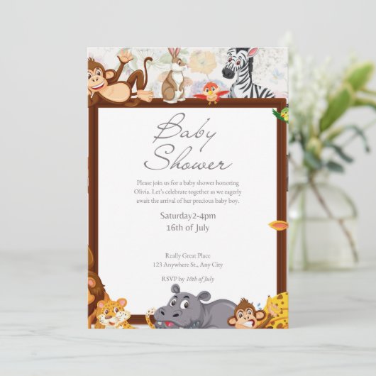 Invitations de douche pour bébé (Debout devant)