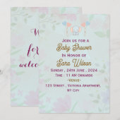 Invitations de douche pour bébé (Devant / Derrière)