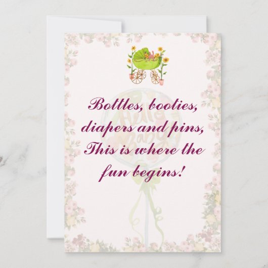 Invitations de douche pour bébé (Dos)