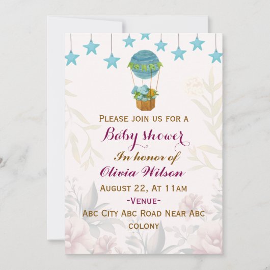 Invitations de douche pour bébé (Devant)