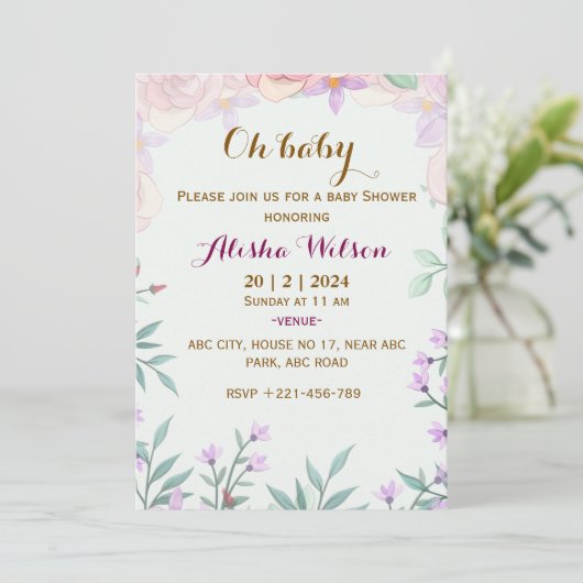 Invitations de douche pour bébé (Debout devant)