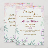 Invitations de douche pour bébé (Devant / Derrière)