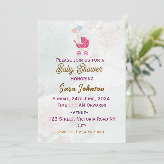 Invitations de douche pour bébé (Debout devant)