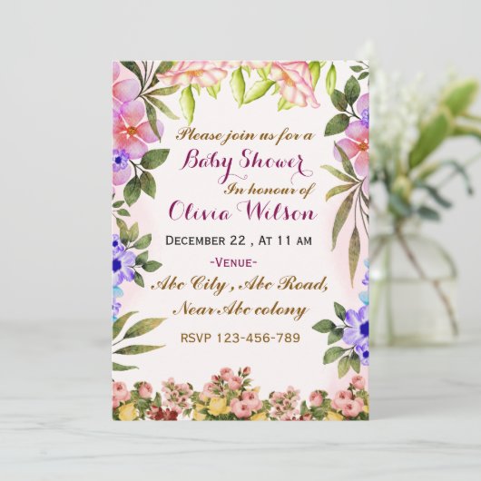Invitations de douche pour bébé (Debout devant)