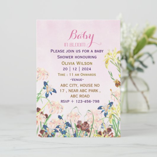 Invitations de douche pour bébé (Debout devant)