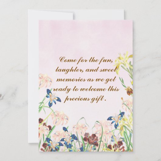 Invitations de douche pour bébé (Dos)