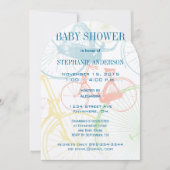 Invitations de douche pour bébé à bicyclette vinta (Devant)