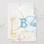Invitations de douche pour bébé à bicyclette vinta (Dos)