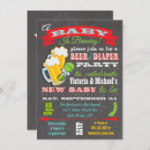 Invitations de douche pour bébé à la bière et à la (Devant / Derrière)