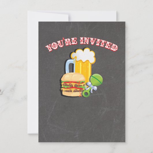 Invitations de douche pour bébé à la bière et à la (Dos)