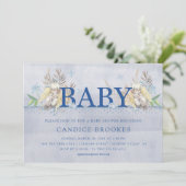 Invitations de douche pour bébé | Angel Baby (Debout devant)