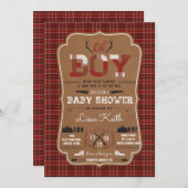 Invitations de douche pour bébé bambin de bambou d (Devant / Derrière)