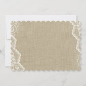 Invitations de douche pour bébé Burlap et dentelle (Dos)