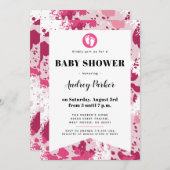 Invitations de douche pour bébé Camo rose (Devant / Derrière)