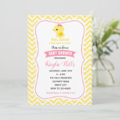 Invitations de douche pour bébé canard (Chevron ja (Debout devant)