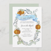 Invitations de douche pour bébé citrouille automne (Devant / Derrière)