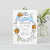 Invitations de douche pour bébé citrouille automne (Debout devant)