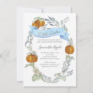 Invitations de douche pour bébé citrouille automne