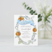 Invitations de douche pour bébé citrouille automne (Debout devant)
