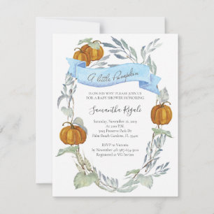 Invitations de douche pour bébé citrouille automne