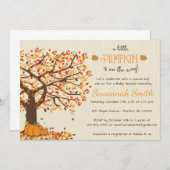 Invitations de douche pour bébé citrouille - Petit (Devant / Derrière)