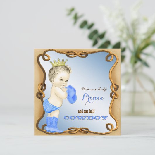 Invitations de douche pour bébé Cowboy (Debout devant)