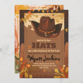 Invitations de douche pour bébé Cowboy (Devant / Derrière)