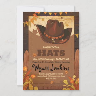 Invitations de douche pour bébé Cowboy