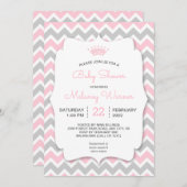 Invitations de douche pour bébé de la Couronne mod (Devant / Derrière)