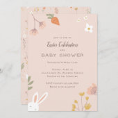 Invitations de douche pour bébé de Pâques (Devant / Derrière)