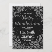 Invitations de douche pour bébé d'hiver Black Silv (Devant)