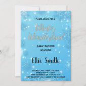 Invitations de douche pour bébé d'hiver Blue Silve (Devant)