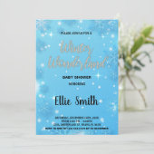 Invitations de douche pour bébé d'hiver Blue Silve (Debout devant)