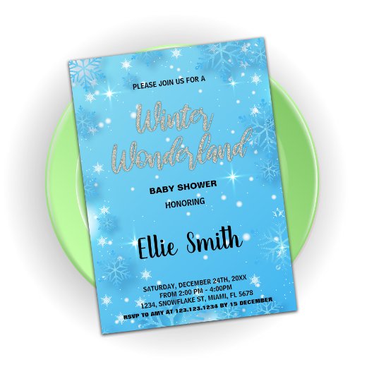 Invitations de douche pour bébé d'hiver Blue Silve