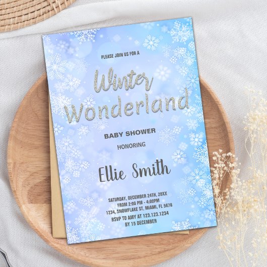 Invitations de douche pour bébé d'hiver Blue Silve