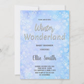 Invitations de douche pour bébé d'hiver Blue Silve (Devant)