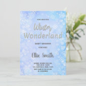 Invitations de douche pour bébé d'hiver Blue Silve (Debout devant)