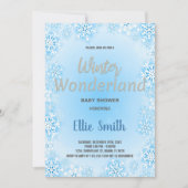 Invitations de douche pour bébé d'hiver Blue Snow  (Devant)