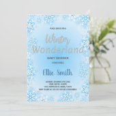 Invitations de douche pour bébé d'hiver Blue Snow  (Debout devant)