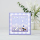 Invitations de douche pour bébé d'hiver Fox Bunny  (Debout devant)